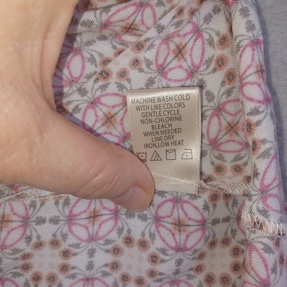 Max Studio Tunic Top Women Large Multi Geometric Hi-Low Boho Blouson Boxy Hippie - Picture 12 of 12